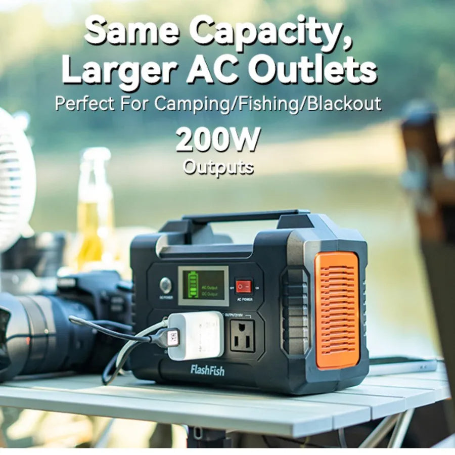 FlashFish 200W Portable Solar Power Station (40,800mAh, Emergency Backup Generator)