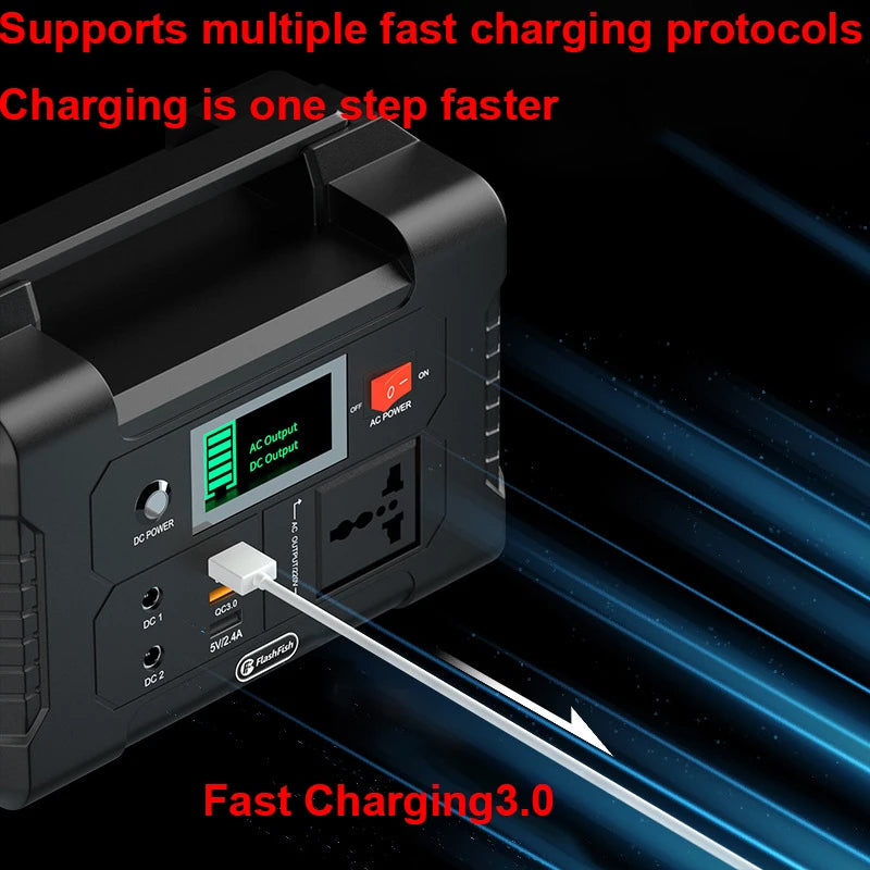 FlashFish 200W Portable Solar Power Station (40,800mAh, Emergency Backup Generator)