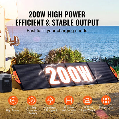 Portable Monocrystalline Solar Panel Foldable ETFE Charger Efficiency Panel Waterproof for Power Station Camping Hiking